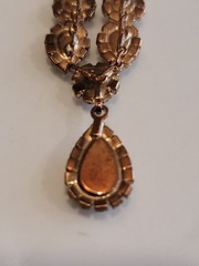 Vintage Style Rhinestone Necklace Clear Crystal Teardrop Pendant 18″