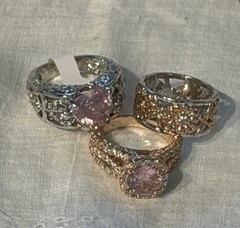 21pc Mixed Lot Multicolor Fashion Rings, Mixed Metals Costume Jewelry
