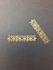 25933 Brass Oxidized Victorian Filigree Bar Jewelry Finding