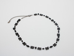 LC Lauren Conrad Black Facet Chain Bead Beaded Station Adjustable Necklace
