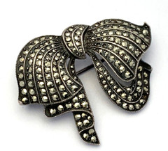 VINTAGE STERLING SILVER MARCASITE BROOCH | 11 GRAMS