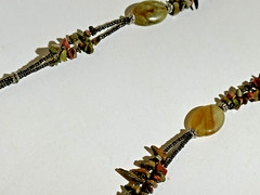 Lot (3) Green & Various Colors Stone Bead Necklaces