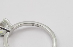 0.56CT GIA Certified Round Diamond Engagement Style Ring 14K White Gold Sz 4.25