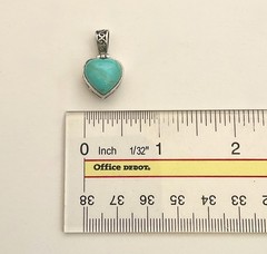 Vintage Sterling Silver 925 & Turquoise Heart Pendant