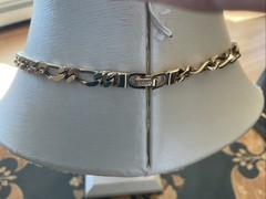 Vintage Christian Dior Long Gold Chain Necklace 32 In Lapis Glass