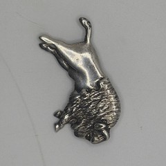 13g Sterling Silver 925 Charging BUFFALO Brooch or Pin Pendant Combination 2.25”