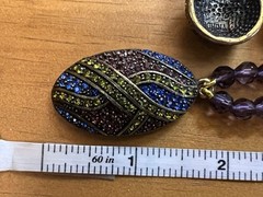LaVintage Brand Necklace & Earring Set Purple Stone Green Blue Lot La Vintage
