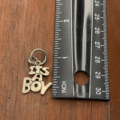 Vintage SJC 925 Sterling “It’s a Boy” Baby Shower Gender Reveal Pendant Charm