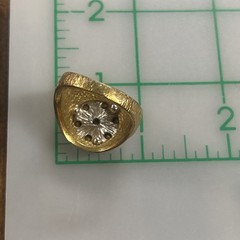 18k HGE White Stone Floral Flower Symbol Signet Ring Size 11.25 14.31 Grams