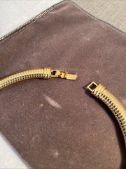 AVON 1886-1986 Gold Tone Omega Rhinestone Choker Necklace 100th Anniversary VTG