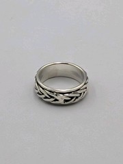 Vtg 925 Sterling Silver Braided Spinner Ring Size 8.75 Unisex Fidget Worry Band