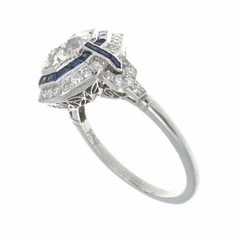 Vintage Lab Created Diamond 3.51CT Round Cut Art Deco Halo Ring 14K Gold FInish