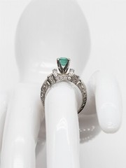 Estate $3400 1.52ct Natural Emerald VS G Diamond Platinum Ring Band 4g