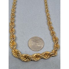 Vintage Monet Necklace Gold Tone Heavy Twisted Rope Chain Statement