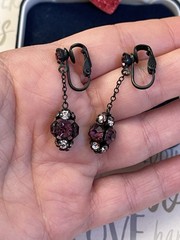 Vintage earrings Crystal Clip Vintage 1940s-1950s Beautiful
