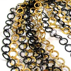 VTG RUNWAY NAPIER LUXE 36″ SWEEPING MULTICHAIN MIXED METAL NECKLACE MODERNIST