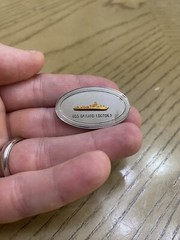 Vintage La Mode Art Deco Sterling Silver Monogrammed “USS GAINARD” Pin Brooch