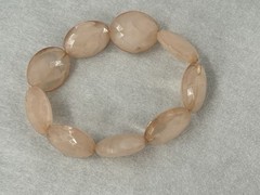 Clear Cloudy Swirl Pink Acrylic Bead Stretch Bracelet