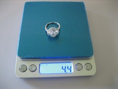 STUNNING VINTAGE 14K WHITE GOLD BAGUETTE BALLERINA RING SIZE 8