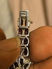 Stunning Vtg 925 Sterling Silver Almandine Garnet Bracelet