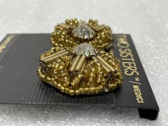 Vintage Two Sisters Handcrafted Gold Tone Art Deco Clip On Earrings ~ Medici
