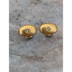 Vintage Unmarked 10k Yellow Gold Cuff Links with Tiny Starburst Accent Stones