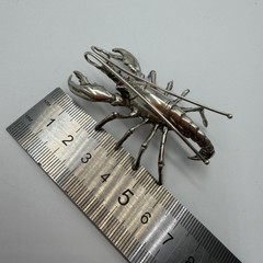 Vintage Italian 800 Silver Lobster Figurine Miniature Collectible Statue