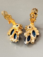 Vintage Verified JULIANA D&E Blue Two Toned Brooch/Pendant Bracelet Earring Set