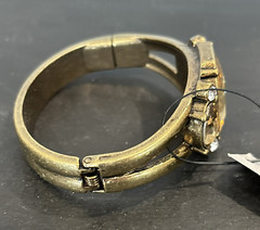 Chicos Chunky Laurel Hinged Bracelet Champagne Crystals +BONUS Similar Earrings