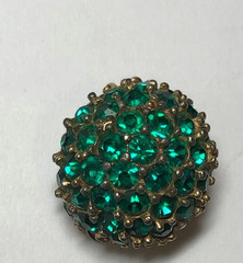 VTG JOSEPH MAZER JOMAZ rhinestone Green SINGLE Earring CLIP-ON SIGNED