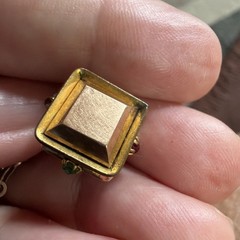 Victorian RARE 9.64g Gold Fill 3” FOB Paste Stone Dog Head Rose GF 26” Necklace