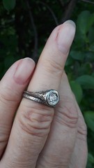 0.40Ctw White Round Moissanite Vintage Reproduction Wedding Ring Set 925 Silver
