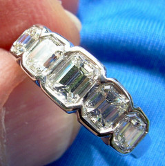 Original EARTH MINED DIAMOND Deco Wedding Band 2 CARAT PLATINUM Engagement Ring