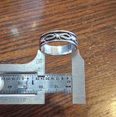 Vintage Sterling Barbed Wire 7.5MM WIDE Band Ring Size 13.5 6grams See Pics/Desc