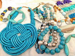 Artisan Estate Jewerly VTG/Now Glam Art Glass Woven Big Statement Boho