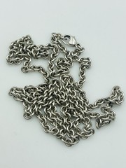 Vintage Sterling Silver Rolo Link Chain Necklace 32″