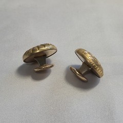Shirt Studs Collar Stud Cufflinks 14k Gold Plated Very Fine Repouse Nautilus