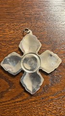 VTG Cross Raimond Silver plate Ornament Italy Signed 3.5 inches