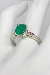 Vintage 1950s $4000 2.30ct Colombian Emerald Diamond Platinum Wedding Ring 6g