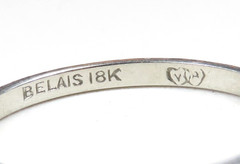 Antique Art Deco Unisex 1920’s Belais Wedding Band 18KW Ring Sz 9.25 UK-S 1.94MM
