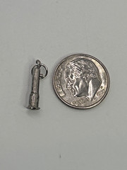 Vintage .925 STERLING SILVER 3D Horn CHARM For Charm Bracelet