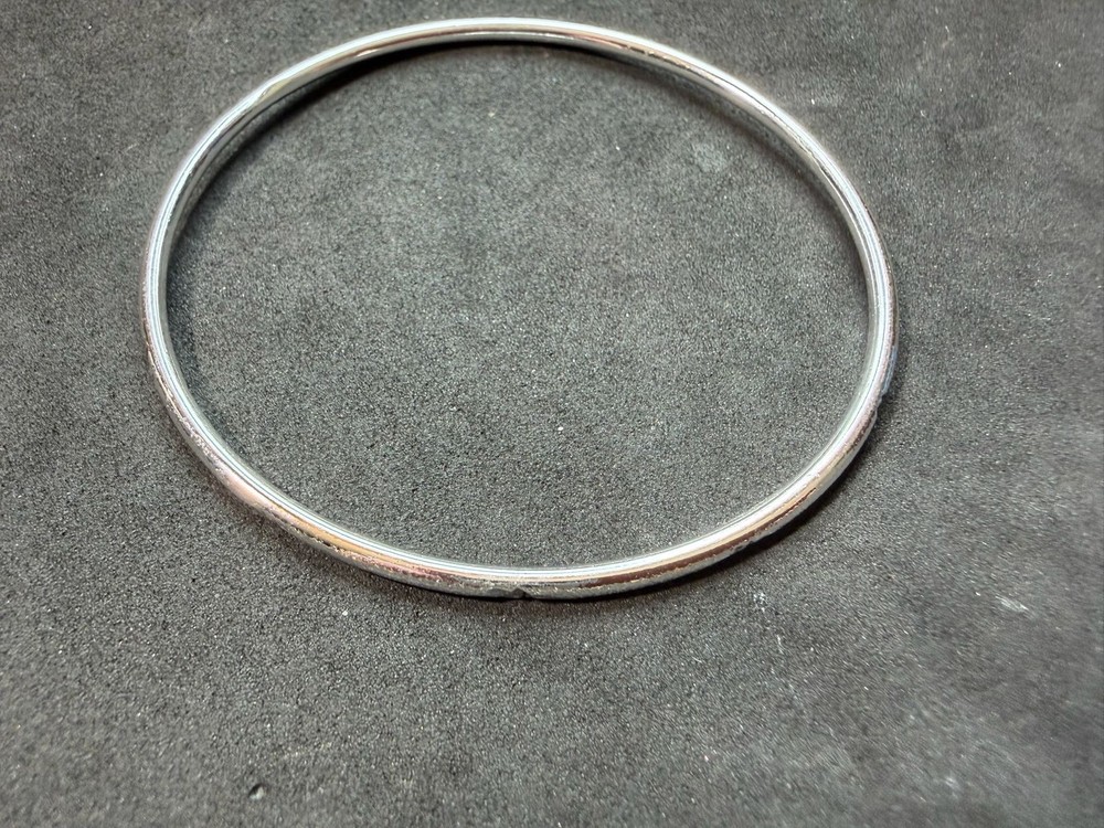 9.36g Vintage Sterling Silver 925 Bangle Bracelet Round Polished M