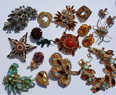 Vintage Rhinestone LOT Juliana Alice Caviness Warner Barclay 15 pcs