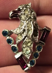 Vintage 1940s Crown Trifari Alfred Philippe Eagle Head Fur Clip Pin WWII – AS IS