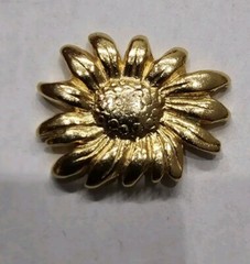 Vtg Gold Tone SunFlower Pin Floral Nature Design Garden Spring Htf Farm Beauty