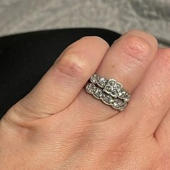 Art Deco 1.00 CT Round Lab Created Diamond Wedding 925 Silver Bridal Ring Set