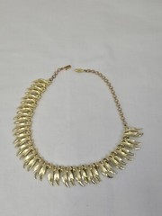 Vintage Brushed Gold tone Link Choker Necklace 1950’s 1960″s