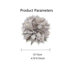 12cm Holiday Handmade Fabric Flower Brooch Pin for Women Girls Fashion Gold T…