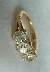 Vintage Art Deco Style Lab Created Diamond Engagement 14K Yellow Gold FN Ring