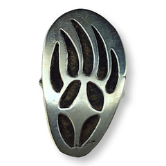 Vintage Nickel Silver Southwestern Bear Paw Ring Size 4.25